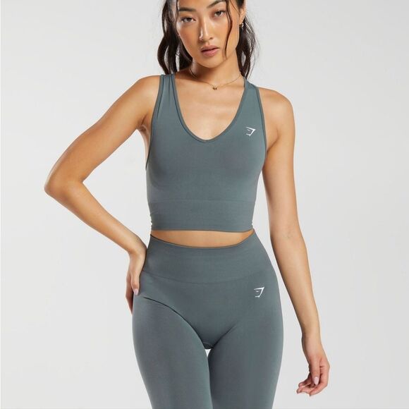 Gymshark EVERYDAY SEAMLESS CROP TANK Black Small NWT in packaging - Picture 1 of 7
